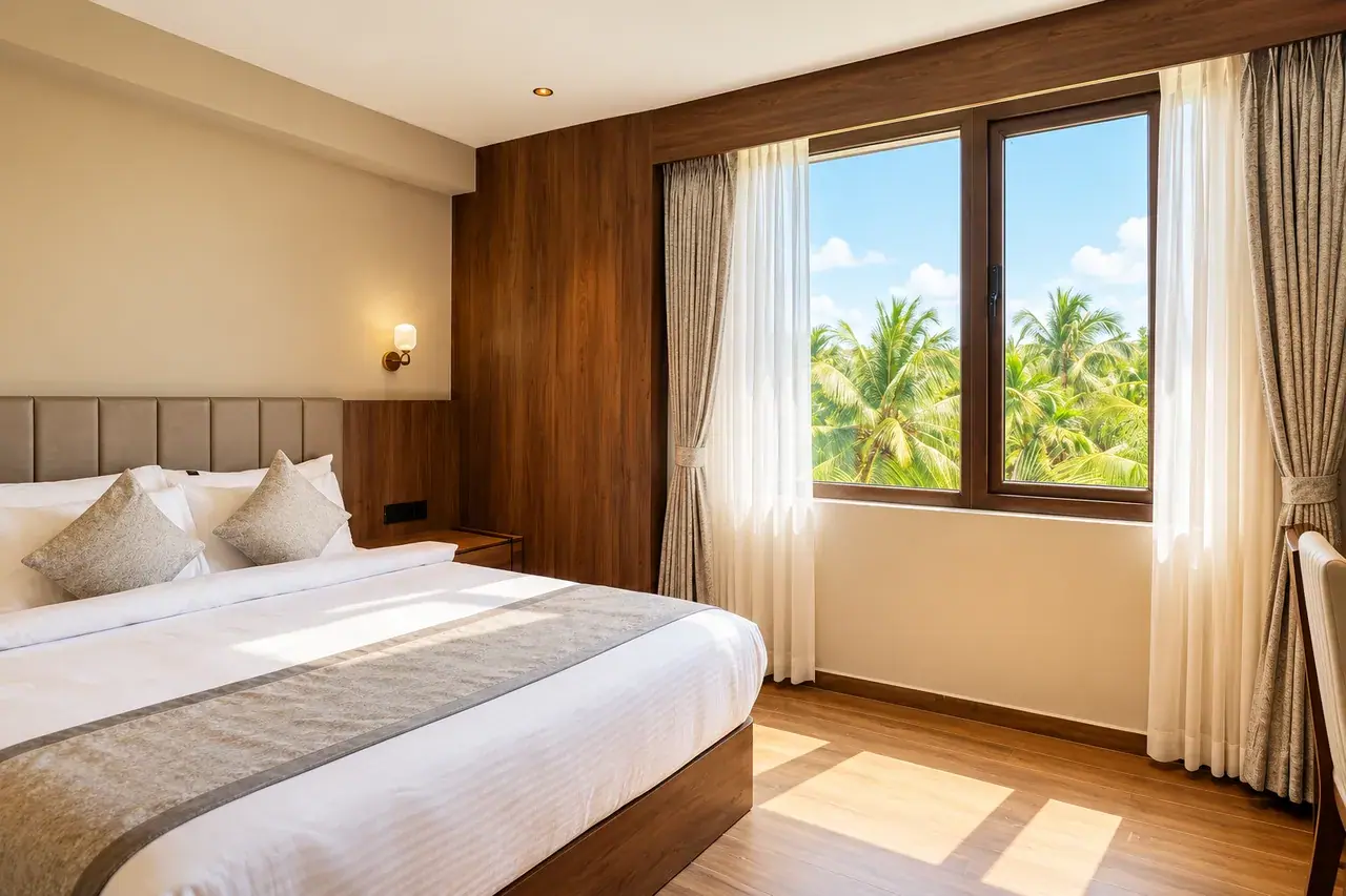 Premium Room interior photo 2 at Hotel Pumerai Honnavar